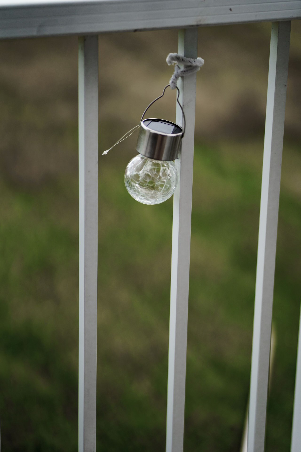 Solar garden light components showing LED and battery unit